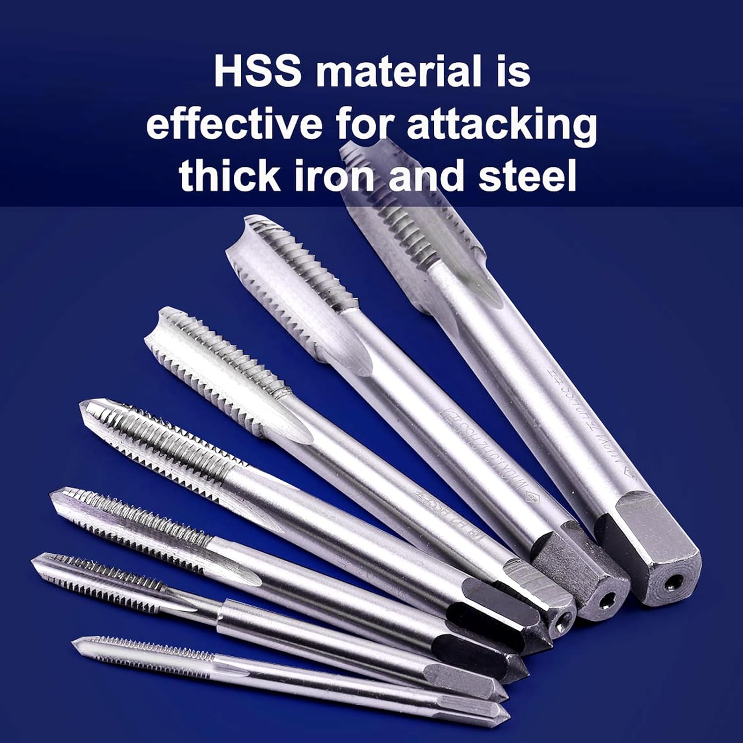 ATOPLEE 7pcs Metric HSS 6542 Left Hand Thread Tap Set, M3 M4 M5 M6 M8 M10 M12